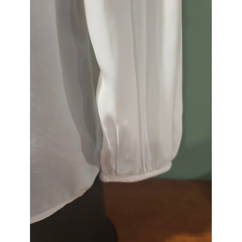 Chico's Off White Lace Embroidered Balloon Sleeve Blouse Size 0 US 4/6 - Picture 5 of 7